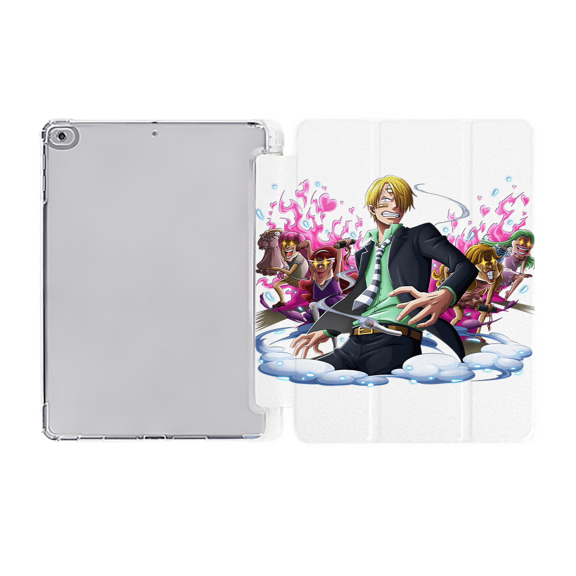 （画像用） ワンピース サンジ ONE PIECE Sanji IPad ケース ペン収納付き 三つ折りスタンド PUレザー×シリコン 対応機種9.5/10.5/10.9インチ